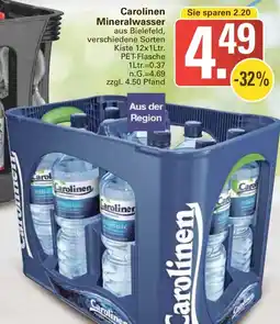 WEZ Carolinen Mineralwasser Angebot