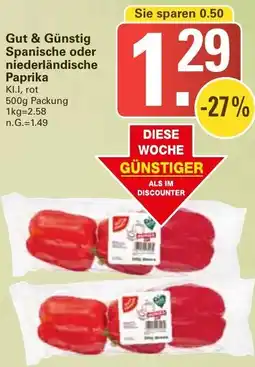 WEZ Gut & Günstig Spanische oder niederländische Paprika Angebot