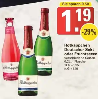 WEZ Rotkäppchen Deutscher Sekt oder Fruchtsecco Angebot