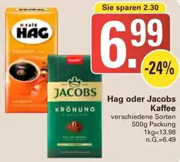 WEZ Hag oder Jacobs Kaffee Angebot