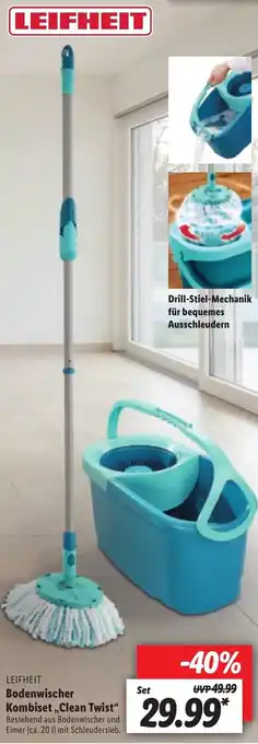 Lidl Leifheit Bodenwischer Kombiset,,Clean Twist" Angebot