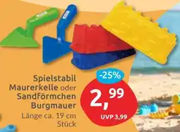 Budni Spielstabil Maurerkelle oder Sandförmchen Burgmauer Angebot