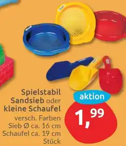 Budni Spielstabil Sandsieb oder kleine Schaufel Angebot