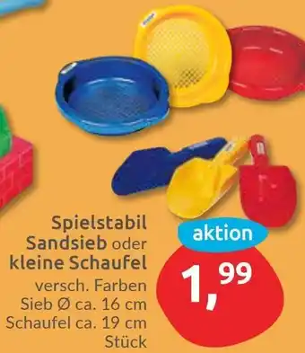 Budni Spielstabil Sandsieb oder kleine Schaufel Angebot