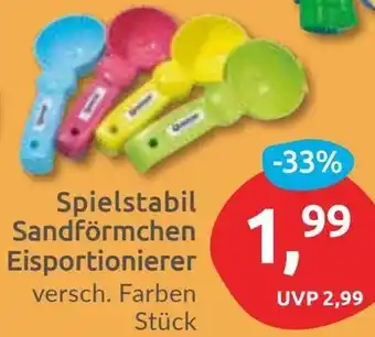 Budni Spielstabil Sandförmchen Eisportionierer Angebot