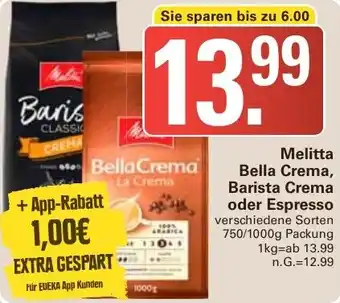 WEZ Melitta Bella Crema, Barista Crema oder Espresso Angebot