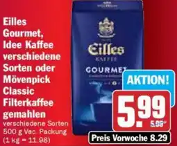 Hit Eilles Gourmet, Idee Kaffee verschiedene Sorten oder Mövenpick Classic Filterkaffee Angebot