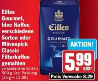 Hit Eilles Gourmet, Idee Kaffee verschiedene Sorten oder Mövenpick Classic Filterkaffee Angebot