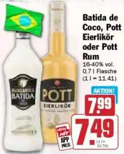 Hit Batida de Coco, Pott Eierlikör oder Pott Rum Angebot