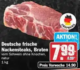 Hit Deutsche frische Nackensteaks, Braten Angebot