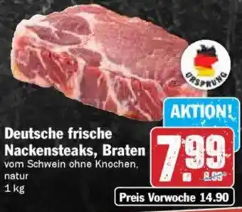Hit Deutsche frische Nackensteaks, Braten Angebot