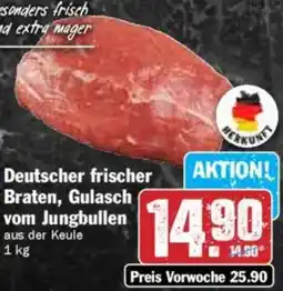 Hit Deutscher frischer Braten, Gulasch vom Jungbullen Angebot
