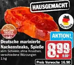 Hit Deutsche marinierte Nackensteaks, Spieße Angebot