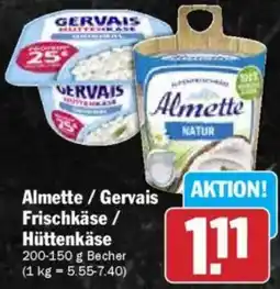 Hit Almette / Gervais Frischkäse / Hüttenkäse Angebot