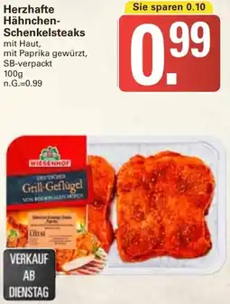 WEZ Herzhafte Hähnchen Schenkelsteaks Angebot