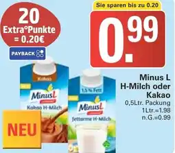 WEZ Minus L H-Milch oder Kakao Angebot