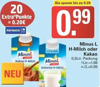 WEZ Minus L H-Milch oder Kakao Angebot