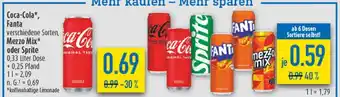 diska Coca-Cola, Fanta, Mezzo Mix oder Sprite Angebot