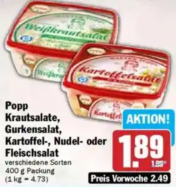 Hit Popp Krautsalate, Gurkensalat, Kartoffel-, Nudel- oder Fleischsalat Angebot
