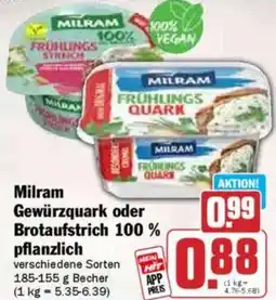 Hit Milram Gewürzquark oder Brotaufstrich 100% pflanzlich Angebot