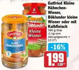 Hit Gutfried Kleine Hähnchen Wiener, Böklunder kleine Wiener oder mit Kalbfleisch Angebot