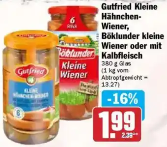 Hit Gutfried Kleine Hähnchen Wiener, Böklunder kleine Wiener oder mit Kalbfleisch Angebot