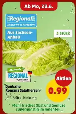 PENNY Deutsche Romana-Salatherzen Angebot