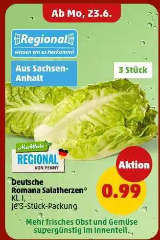 PENNY Deutsche Romana-Salatherzen Angebot