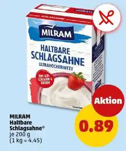PENNY MILRAM Haltbare Schlagsahne Angebot