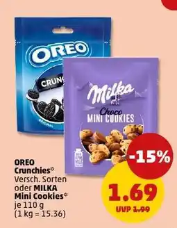 PENNY OREO Crunchies* Versch. Sorten oder MILKA Mini Cookies Angebot