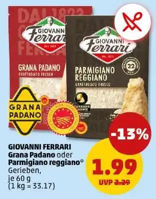PENNY GIOVANNI FERRARI Grana Padano oder Parmigiano Reggiano Angebot