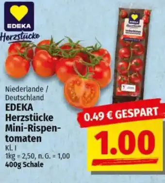 NP Discount EDEKA Herzstücke Mini-Rispentomaten Angebot