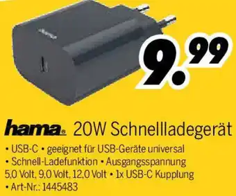 MEDIMAX hama 20W Schnellladegerät Angebot