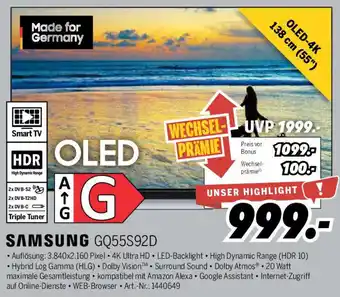 MEDIMAX SAMSUNG GQ55S92D Angebot