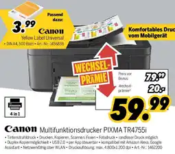 MEDIMAX Canon Multifunktionsdrucker PIXMA TR4755i Angebot