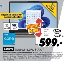 MEDIMAX Lenovo Notebook IdeaPad 3 17IAU7 Angebot