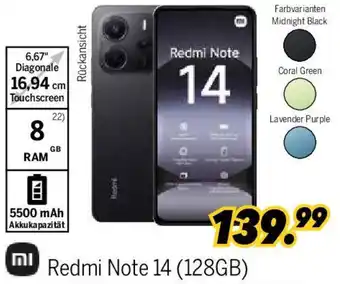 MEDIMAX Redmi Note 14 (128GB) Angebot