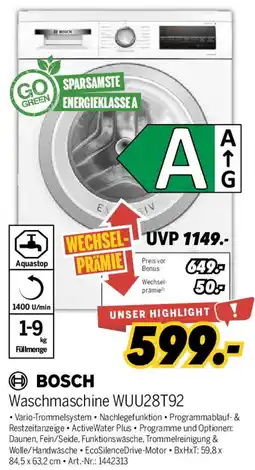 MEDIMAX BOSCH Waschmaschine WUU28T92 Angebot