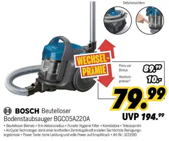 MEDIMAX BOSCH Beutelloser Bodenstaubsauger BGC05A220A Angebot