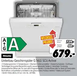 MEDIMAX Miele Unterbau-Geschirrspüler G 5611 SCU Active Angebot