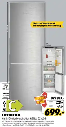 MEDIMAX LIEBHERR Kühl-/Gefrierkombination KGNsd 52Vc03 Angebot