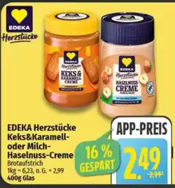 NP Discount EDEKA Herzstücke Keks&Karamell- oder Milch- Haselnuss-Creme Angebot