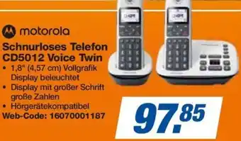 Expert Motorola Schnurloses Telefon CD5012 Voice Twin Angebot