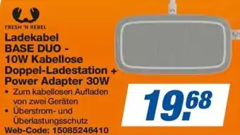 Expert FRESH 'N REBEL Ladekabel BASE DUO - 10W Kabellose Doppel-Ladestation Power Adapter 30W Angebot