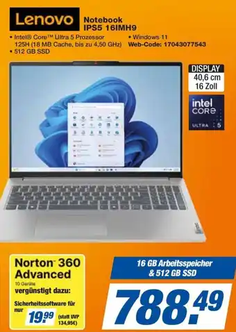 Expert Lenovo Notebook IPS5 16IMH9 Angebot