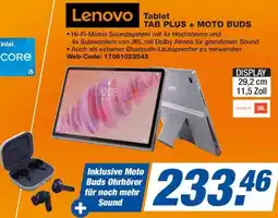Expert Lenovo Tablet TAB PLUS + MOTO BUDS Angebot