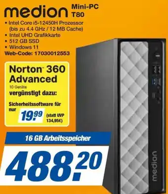 Expert medion Mini-PC T80 Angebot