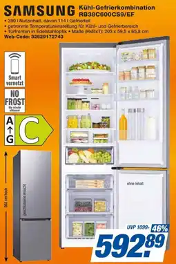 Expert SAMSUNG Kühl-Gefrierkombination RB38C600CS9/EF Angebot
