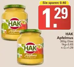 WEZ HAK Apfelmus Angebot