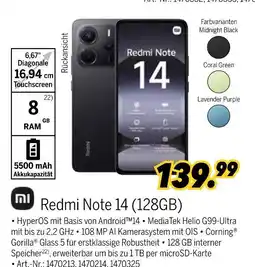 MEDIMAX Xiaomi redmi note 14 (128gb) Angebot